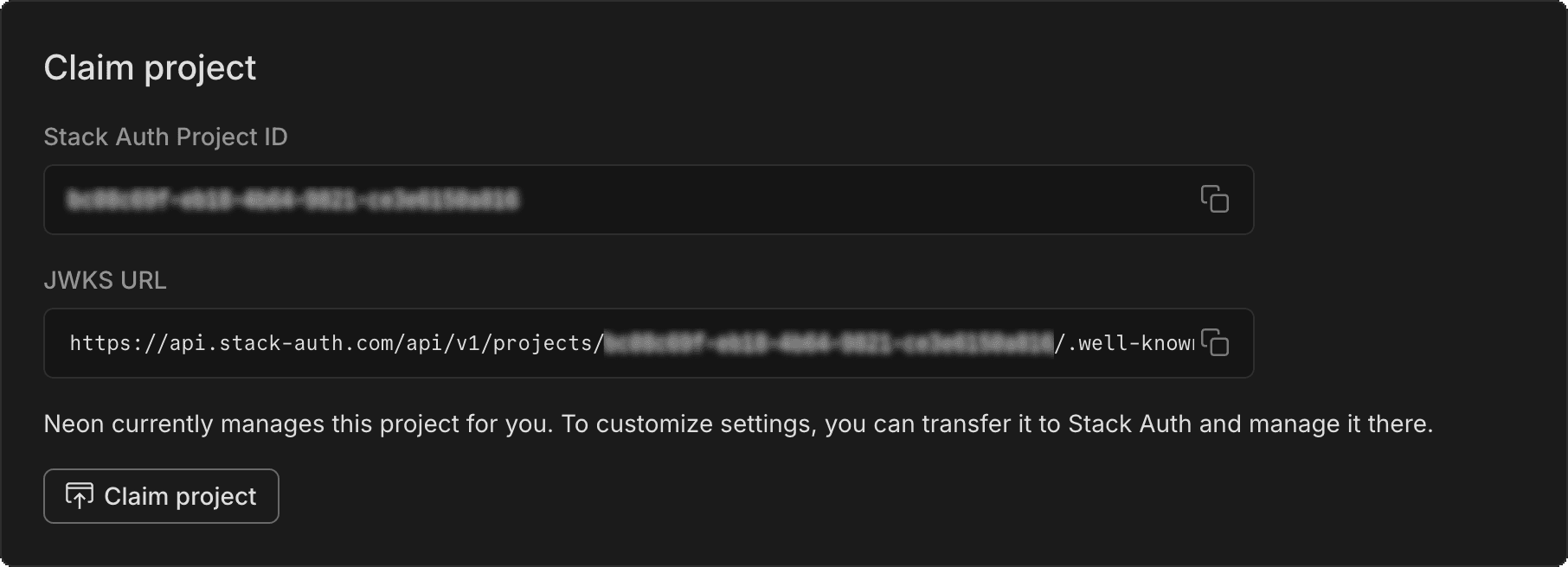 jwks in claim project section